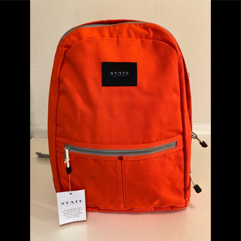 STATEbags.com Orange Backpack NEW